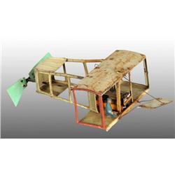 Early Tin Bi-Wing Airplane Wind-Up Toy.