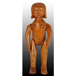 Wooden Folk Art Jointed Doll.