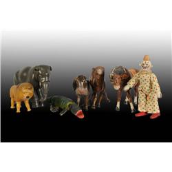 Lot of 7: Schoenhut Toy Circus Animals.