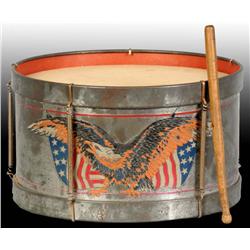 Tin American Eagle Decorated Toy Drum.