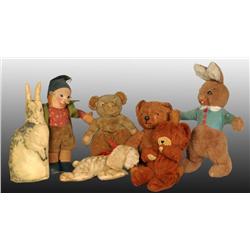 Lot of 7: Early Stuffed Animal Toys.