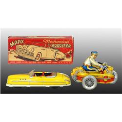 Lot of 2: Tin Marx Vehicle Wind-Up Toys.