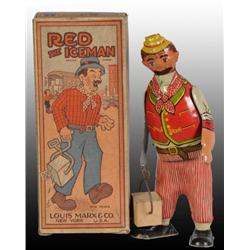 Marx Red "The Ice Man" Toy Tin Wind Up.