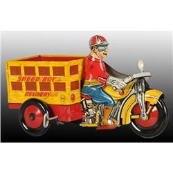Tin Marx Speed Boy Delivery Motorcycle Wind-Up Toy