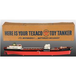 Plastic Texaco Motorized Toy Boat.