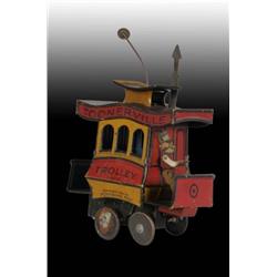 Tin Nifty Toonerville Trolley Wind-Up Toy.