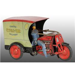 Tin Hoge Motorcycle Delivery Wind-Up Toy.