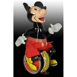 Linemar Disney Mickey Mouse Unicyclist Wind-Up O/B