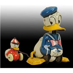 Linemar Disney Donald Duck & Huey Wind-Up in O/B