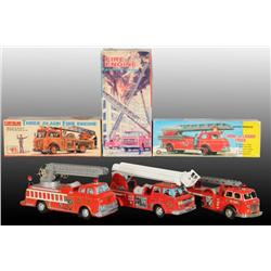 Lot of 3: Battery-Operated Toy Fire Trucks in O/B