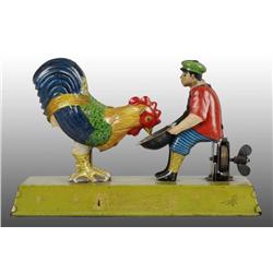 Tin Boy Feeding Chicken Wind-Up Toy.