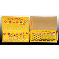 Lot of 2: Dinky Toys Die-Cast Road Sign Sets O/B