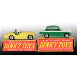 Lot of 2: Dinky Toys Die-Cast Triumph Autos in OB