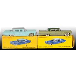 Lot of 2: Dinky Toys Die-Cast Lincoln Cars in OB
