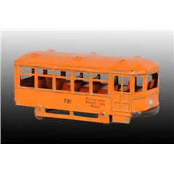Pressed Steel Kingsbury Toy Trolley Car.