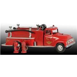 Lot of 2: Pressed Steel Tonka Ladder Fire Trucks.
