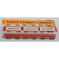 Lot of 9: Lionel O-Gauge Passenger Sets.