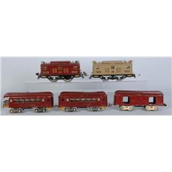 Lot of 5: Lionel Locomotives & Passenger Cars.