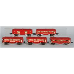 Lot of 5: Lionel O-Gauge Passenger Cars.