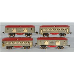 Lot of 4: Lionel O-Gauge Passenger Cars.