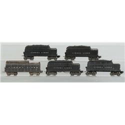 Lot of 5: Lionel Whistling Train Tenders.