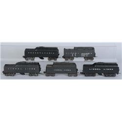 Lot of 5: Lionel O-Gauge Train Tenders.