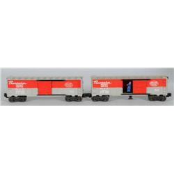 Lot of 2: Lionel O-Gauge Boxcars.