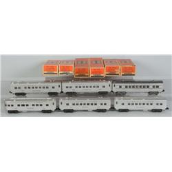 Lot of 6: Lionel O-27 Silver Passenger Cars in OB