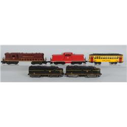 Lot of 5: Lionel Locomotives & Trolley.