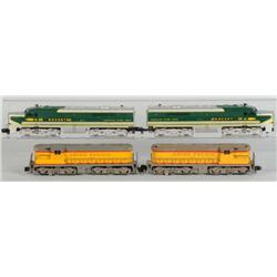 Lot of 4: American Flyer S-Gauge Diesel Units.