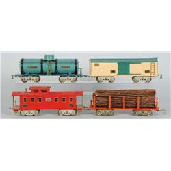 Lot of 4: American Flyer Restored Freight Cars.