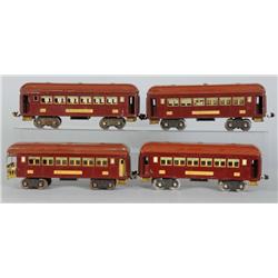 Lot of 4: Lionel Standard Gauge Passenger Cars.