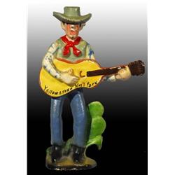 Cast Iron Cowboy with Guitar Bottle Opener.