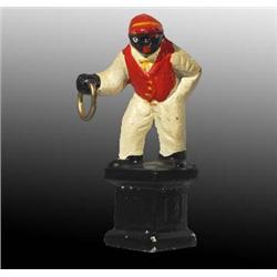 Cast Iron Black Jockey Hitching Post Paperweight.