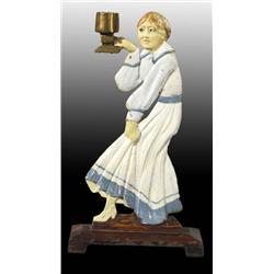 Cast Iron Colonial Lady Candle Holder.