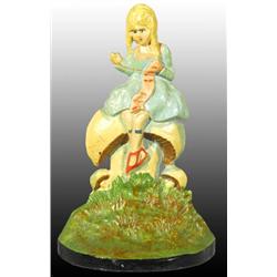 Cast Iron Little Miss Muffet Doorstop.