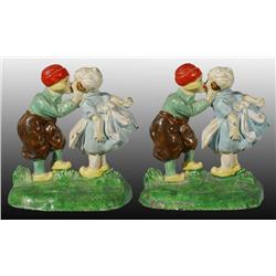 Cast Iron Dutch Boy & Girl Bookends.