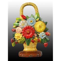 Cast Iron Mixed Flowers in Basket Doorstop.