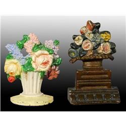 Lot of 2: Cast Iron Flower Doorstops.