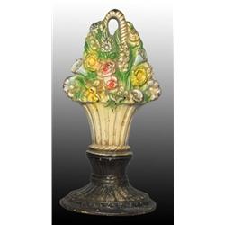 Cast Iron Mixed Flowers in Basket Doorstop.