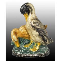 Cast Iron Two Ducks Doorstop.