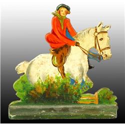 Cast Iron Lady Riding Side Saddle Doorstop.