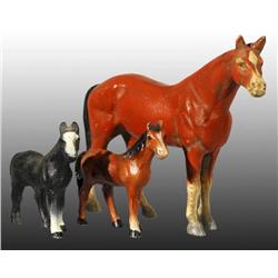 Lot of 3: Cast Iron Horse Paperweights.