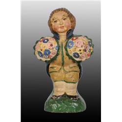 Cast Iron Colonial Man with Flowers Doorstop.