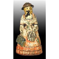 Cast Iron Lady with Hatbox & Carpet Bag Doorstop.