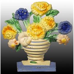 Cast Iron Marigolds Flower Doorstop.