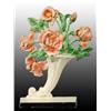Image 1 : Cast Iron Roses Flower Slanted Vase Doorstop.