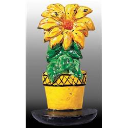 Cast Iron Yellow Poinsettia Doorstop.