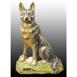 Cast Iron Sitting German Shepard Dog Doorstop.