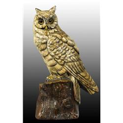 Cast Iron Snowy Owl on Stump Doorstop.